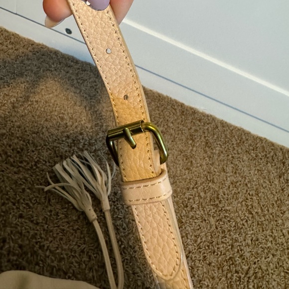 J. Crew Pink Leather Bucket Bag Tassel Enclosure crossbody - Picture 7 of 10